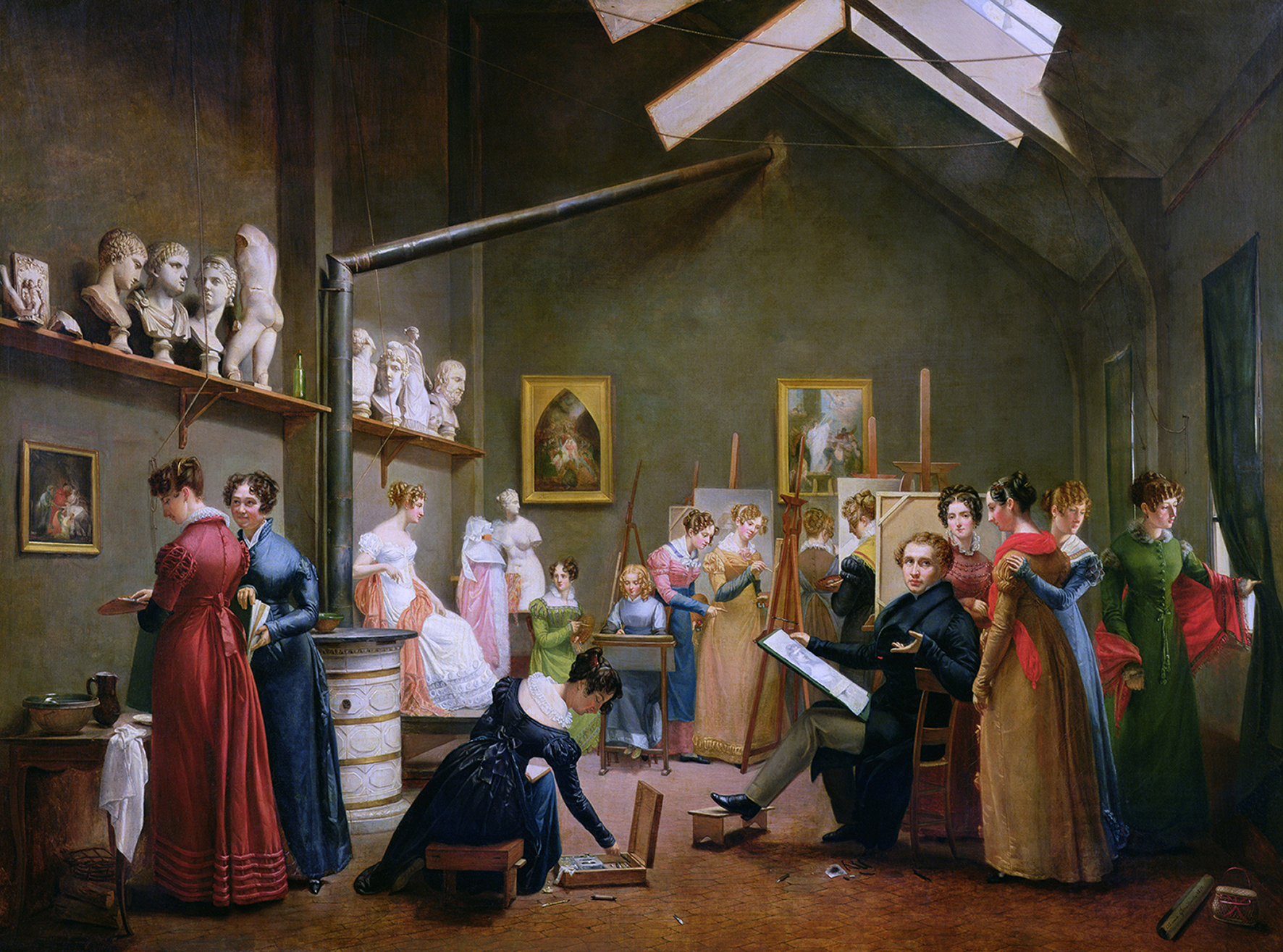 Interior of Alexandre Denis Abel de Pujol's studio 
*oil on canvas  
*96 x 129 cm 
*signed b.r.: Adrienne Grandpierre 1822